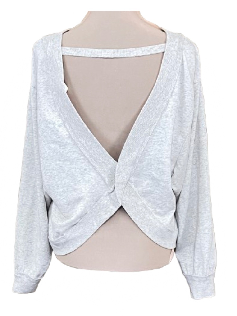 Anthropologie Pilcro Ryanne Open-Back Sweatshirt Gray Small Cozy Athleisure